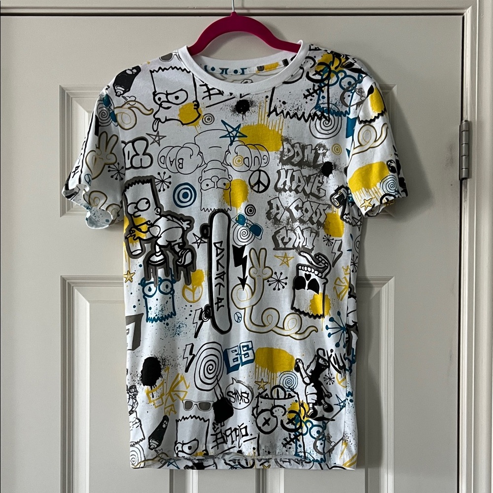 Men’s Small Nart Simpson Graphic T-Shirt with Cartoon Print